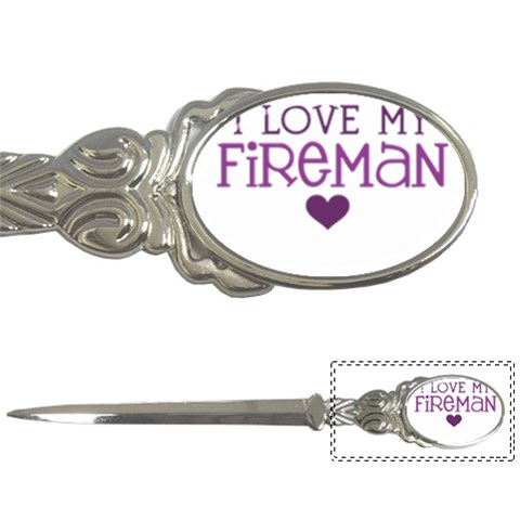 I Love My Fireman Letter Opener from ArtsNow.com Front