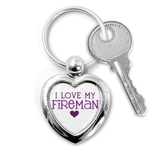 I Love My Fireman Key Chain (Heart) from ArtsNow.com Front