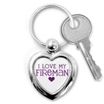 I Love My Fireman Key Chain (Heart)