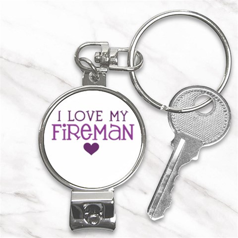 I Love My Fireman Nail Clippers Key Chain from ArtsNow.com Front