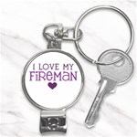 I Love My Fireman Nail Clippers Key Chain