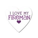 I Love My Fireman Magnet (Heart)