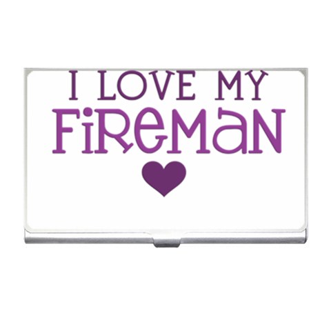 I Love My Fireman Business Card Holder from ArtsNow.com Front