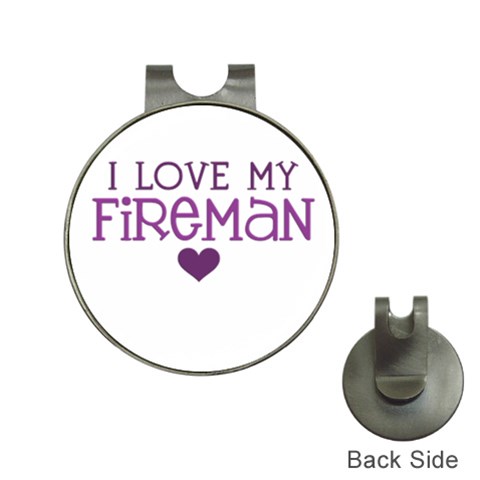 I Love My Fireman Golf Ball Marker Hat Clip from ArtsNow.com Front