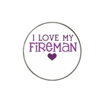 I Love My Fireman Hat Clip Ball Marker (4 pack)