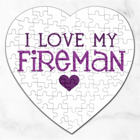 I Love My Fireman Jigsaw Puzzle (Heart) from ArtsNow.com Front