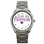 I Love My Fireman Sport Metal Watch