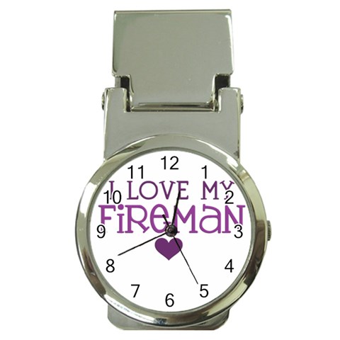 I Love My Fireman Money Clip Watch from ArtsNow.com Front