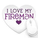 I Love My Fireman Heart Mousepad