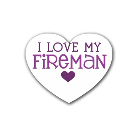 I Love My Fireman Rubber Coaster (Heart) from ArtsNow.com Front