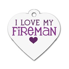 I Love My Fireman Dog Tag Heart (Two Sides) from ArtsNow.com Front