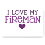 I Love My Fireman Large Doormat