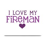 I Love My Fireman Plate Mat