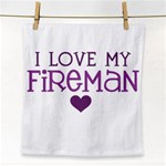 I Love My Fireman Face Towel