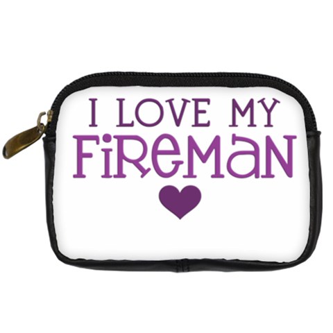 I Love My Fireman Digital Camera Leather Case from ArtsNow.com Front