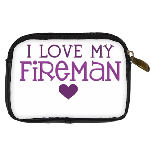 I Love My Fireman Digital Camera Leather Case from ArtsNow.com Back