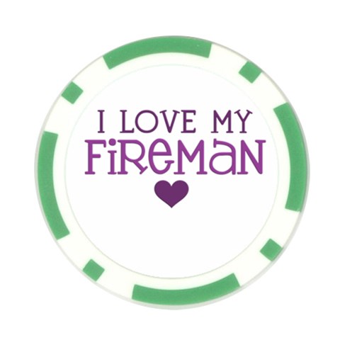 I Love My Fireman Poker Chip Card Guard (10 pack) from ArtsNow.com Front