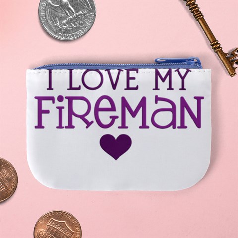 I Love My Fireman Mini Coin Purse from ArtsNow.com Back