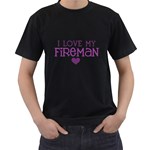 I Love My Fireman Men s T-Shirt (Black)