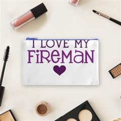 I Love My Fireman Cosmetic Bag (Small) from ArtsNow.com Front