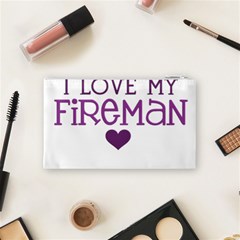 I Love My Fireman Cosmetic Bag (Small) from ArtsNow.com Back