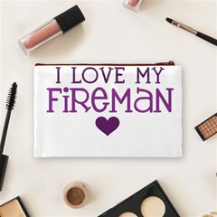 I Love My Fireman Cosmetic Bag (Medium) from ArtsNow.com Back