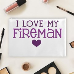 I Love My Fireman Cosmetic Bag (Large) from ArtsNow.com Front