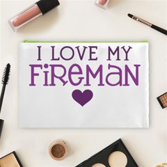 I Love My Fireman Cosmetic Bag (Large) from ArtsNow.com Front