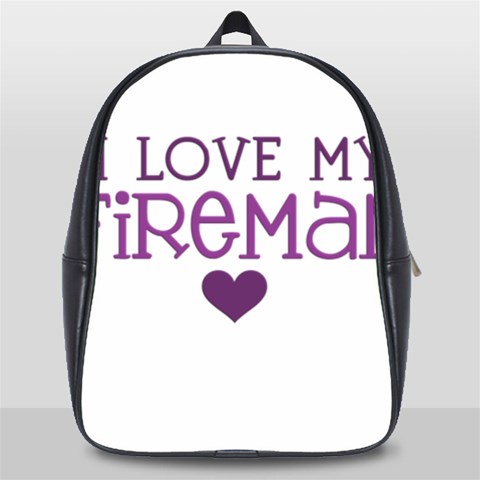 I Love My Fireman School Bag (Large) from ArtsNow.com Front