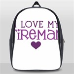 I Love My Fireman School Bag (Large)