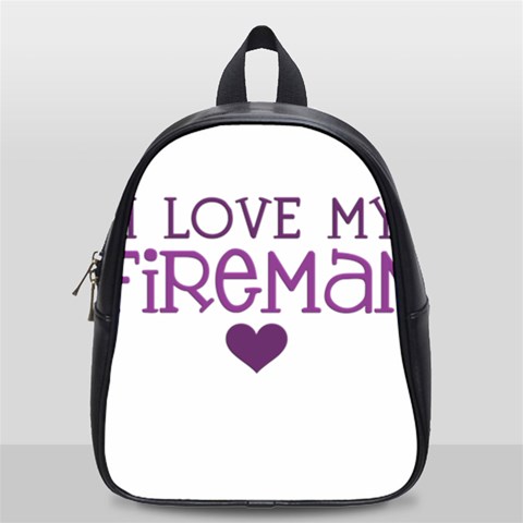 I Love My Fireman School Bag (Small) from ArtsNow.com Front