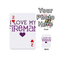 I Love My Fireman Playing Cards 54 (Mini) from ArtsNow.com Front - Heart2