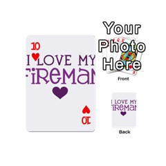 I Love My Fireman Playing Cards 54 (Mini) from ArtsNow.com Front - Heart10