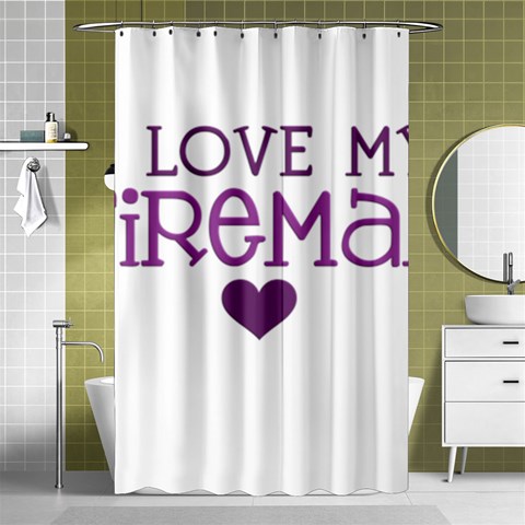 I Love My Fireman Shower Curtain 48  x 72  (Small) from ArtsNow.com Curtain(48  X 72 ) - 42.18 x64.8  Curtain(48  X 72 )