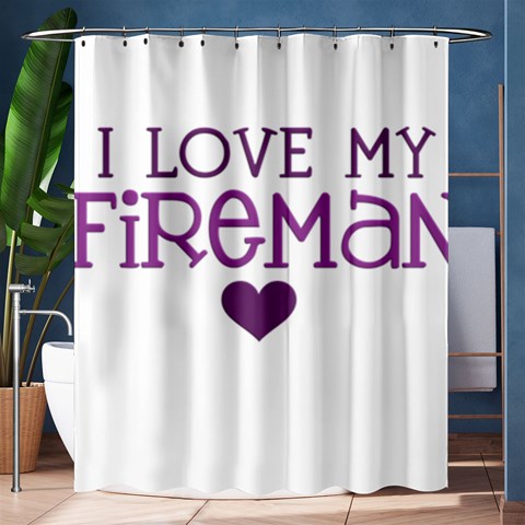 I Love My Fireman Shower Curtain 60  x 72  (Medium) from ArtsNow.com 60 x72  Curtain