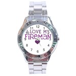 I Love My Fireman Stainless Steel Analogue Watch