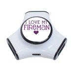 I Love My Fireman 3-Port USB Hub