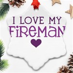 I Love My Fireman Ornament (Snowflake)