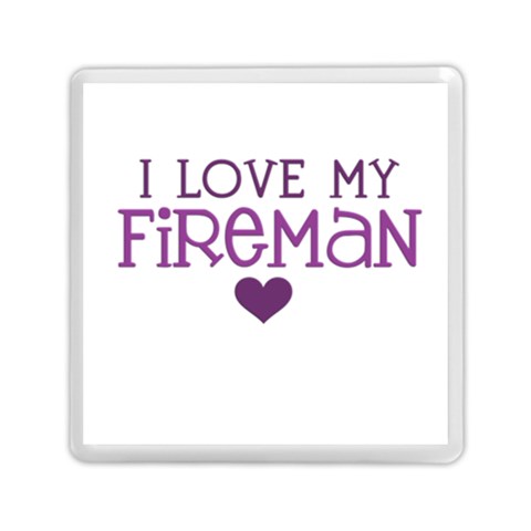 I Love My Fireman Memory Card Reader (Square) from ArtsNow.com Front