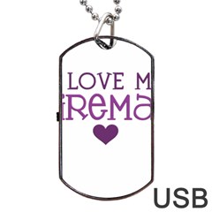 I Love My Fireman Dog Tag USB Flash (Two Sides) from ArtsNow.com Front