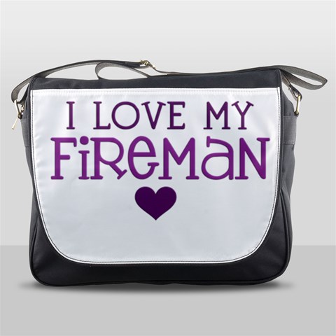 I Love My Fireman Messenger Bag from ArtsNow.com Front