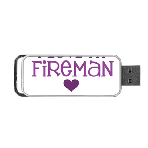 I Love My Fireman Portable USB Flash (One Side) from ArtsNow.com Front