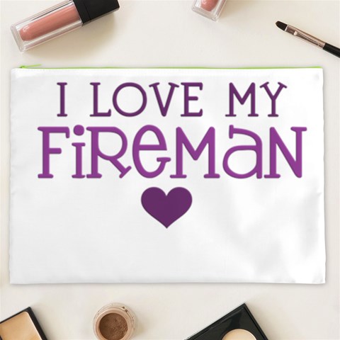 I Love My Fireman Cosmetic Bag (XXL) from ArtsNow.com Front