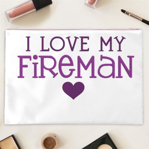 I Love My Fireman Cosmetic Bag (XXL) from ArtsNow.com Back