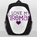 I Love My Fireman Backpack Bag