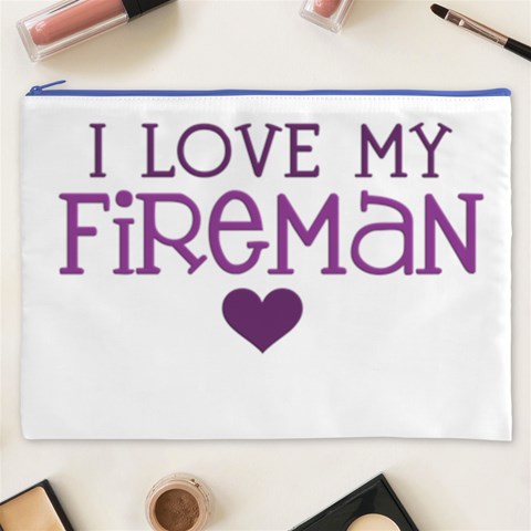 I Love My Fireman Cosmetic Bag (XXXL) from ArtsNow.com Front