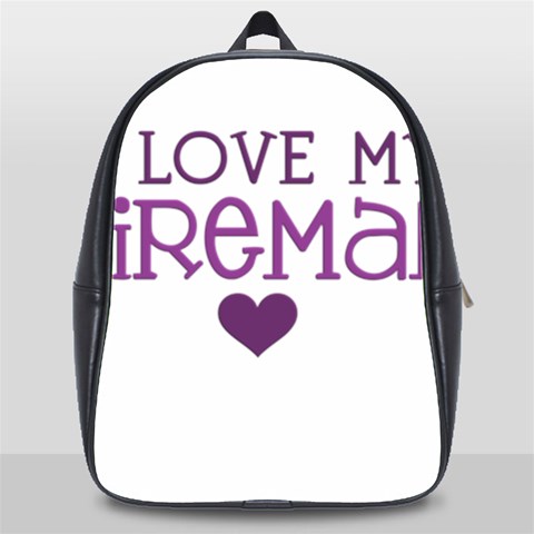 I Love My Fireman School Bag (XL) from ArtsNow.com Front