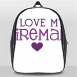 I Love My Fireman School Bag (XL)