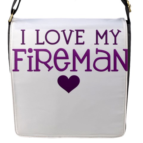 I Love My Fireman Flap Closure Messenger Bag (S) from ArtsNow.com Front