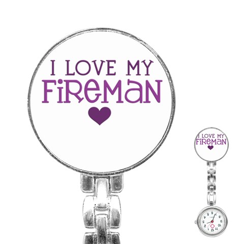 I Love My Fireman Stainless Steel Nurses Watch from ArtsNow.com Front